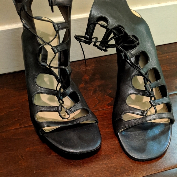 Black Strappy Heels - Picture 1 of 4